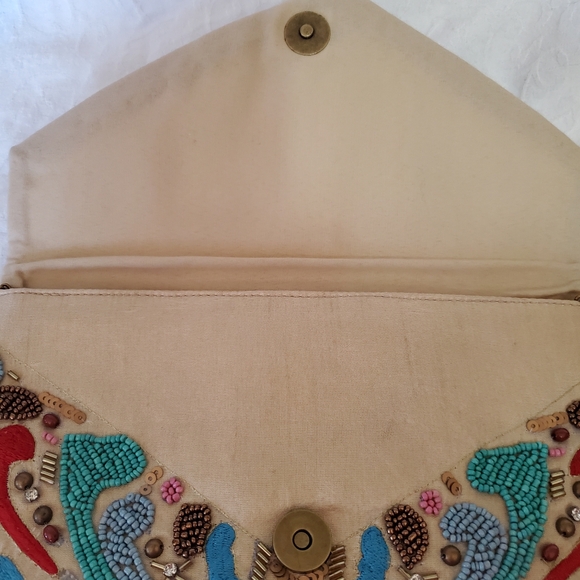 Djula Silk Evening Bag. Hand-Beaded in Paris. Vintage Luxury. - Picture 3 of 6